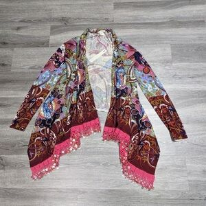 NWT Lark Rising Open Cardigan Size S Crochet Beaded Trim Fairy Fantasy